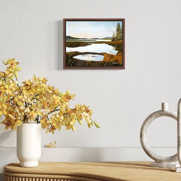 Original Oil Painting Coastal Acadia National Park Sunset Reflection 8x10 Signed - Picture 4 of 6